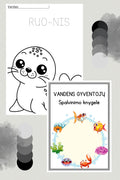 Vandens gyvūnų spalvinimo knygelė
