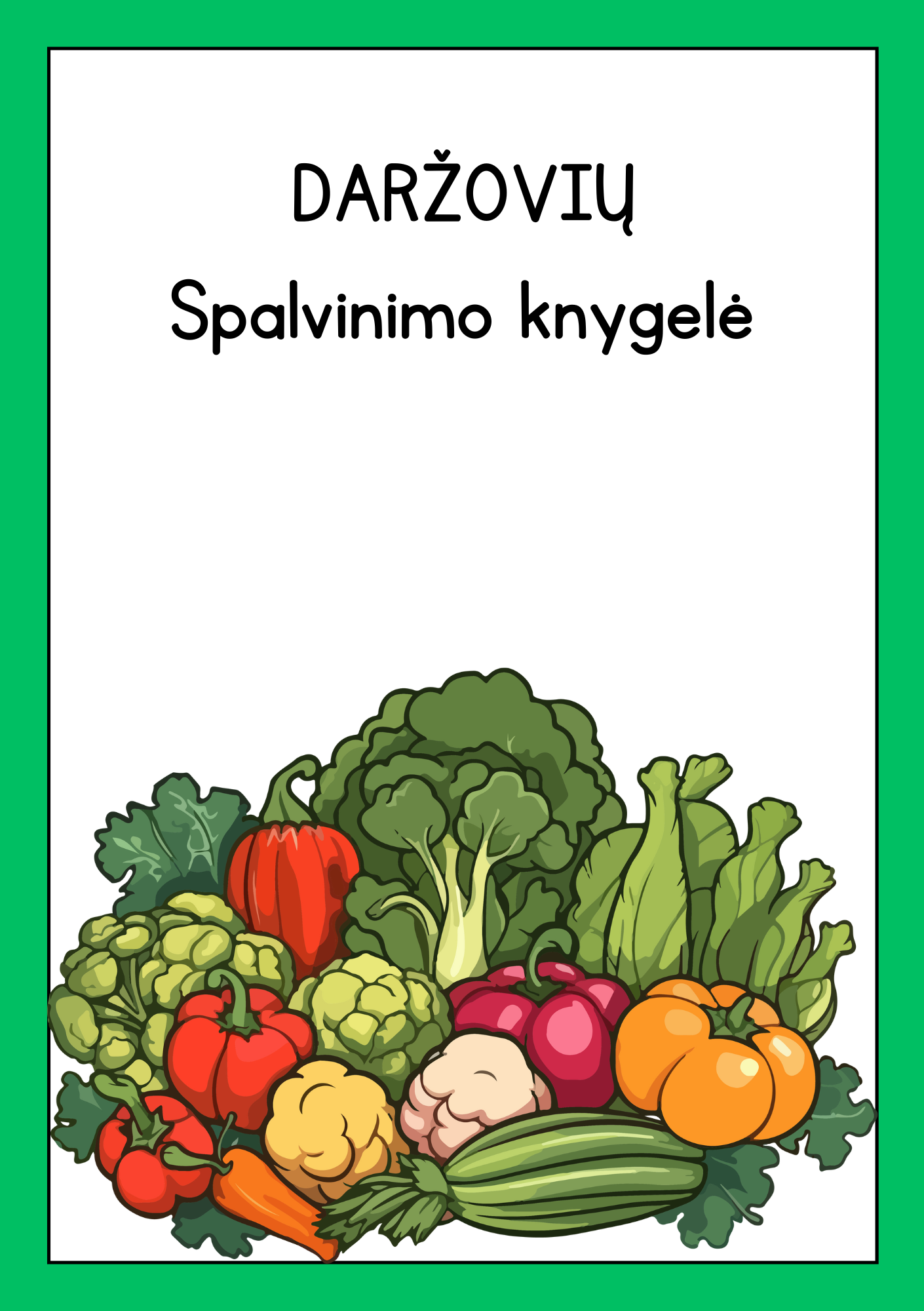 Daržovių spalvinimo knygelė