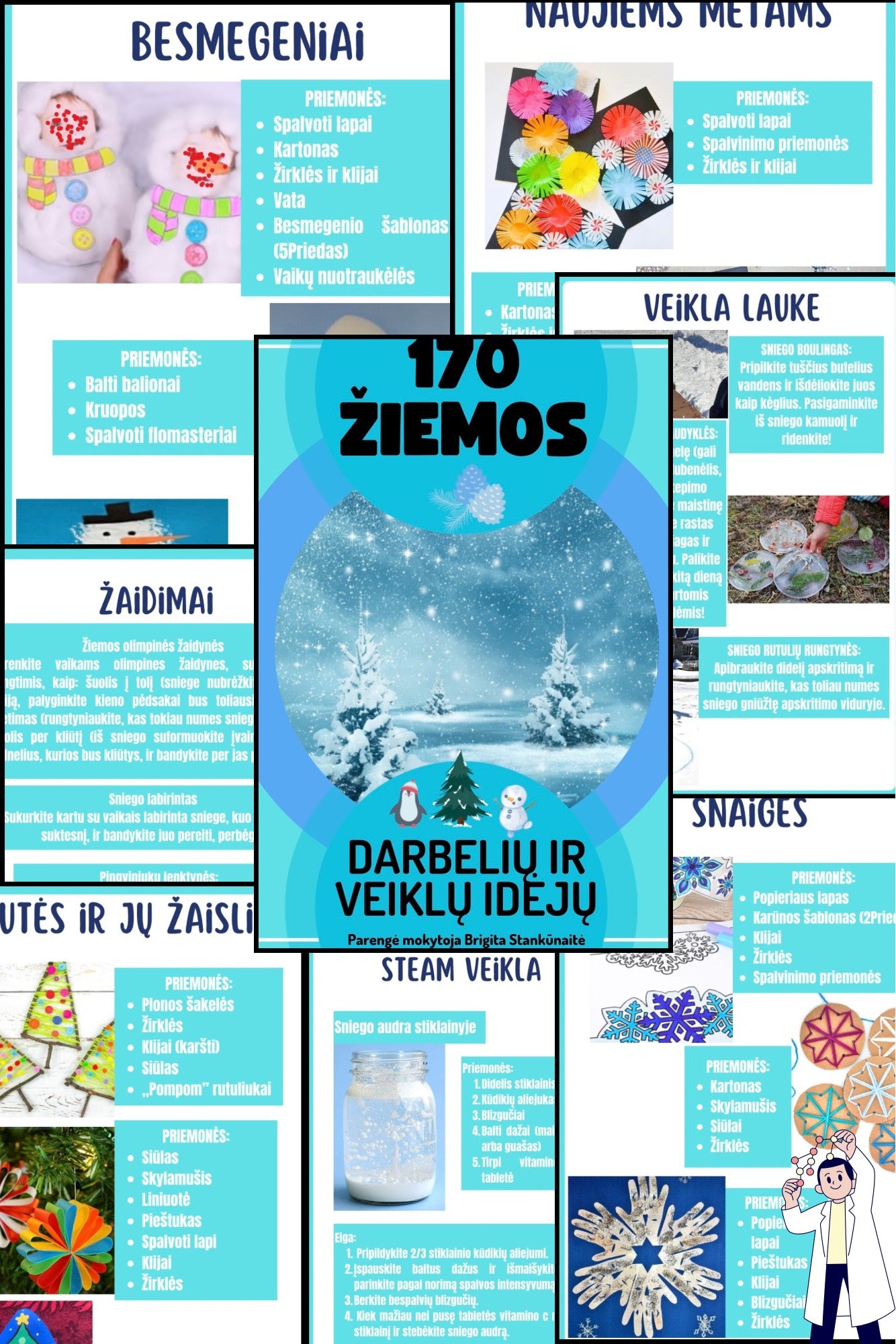 170 Žiemos darbelių ir veiklų idėjų