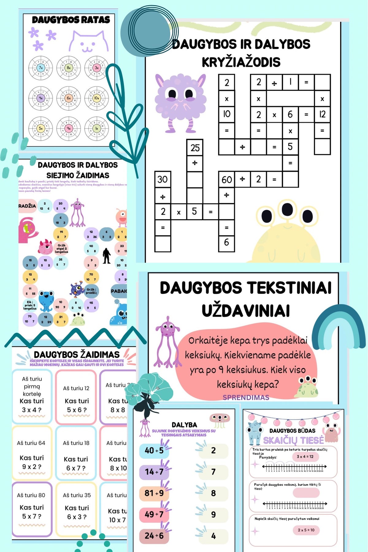 Daugybos ir dalybos užduotys vaikams – mokomės smagiai (PDF) – Švietimo ...