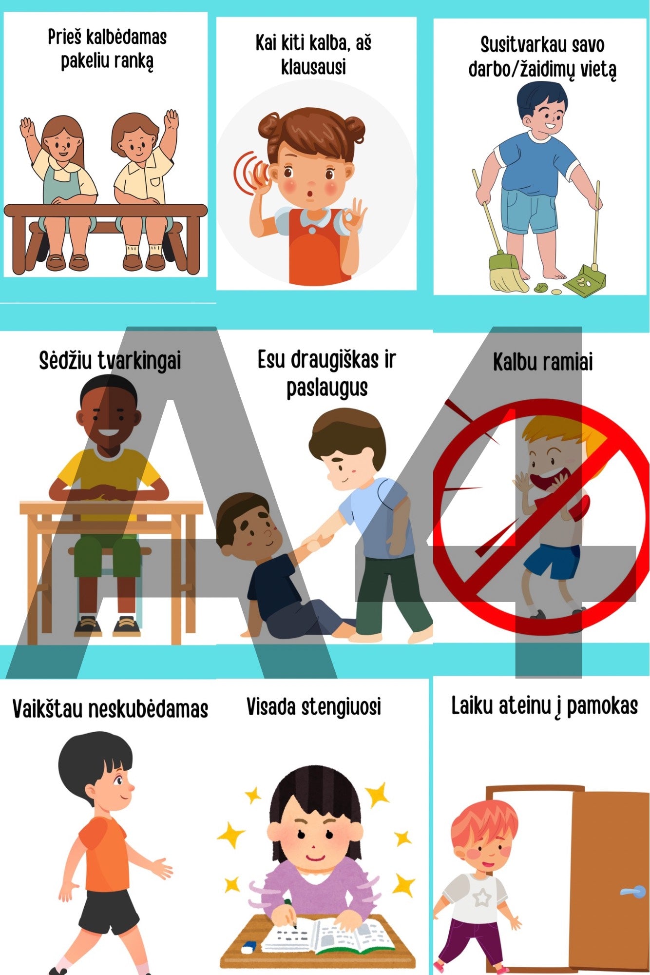 Klasės taisyklių plakatai