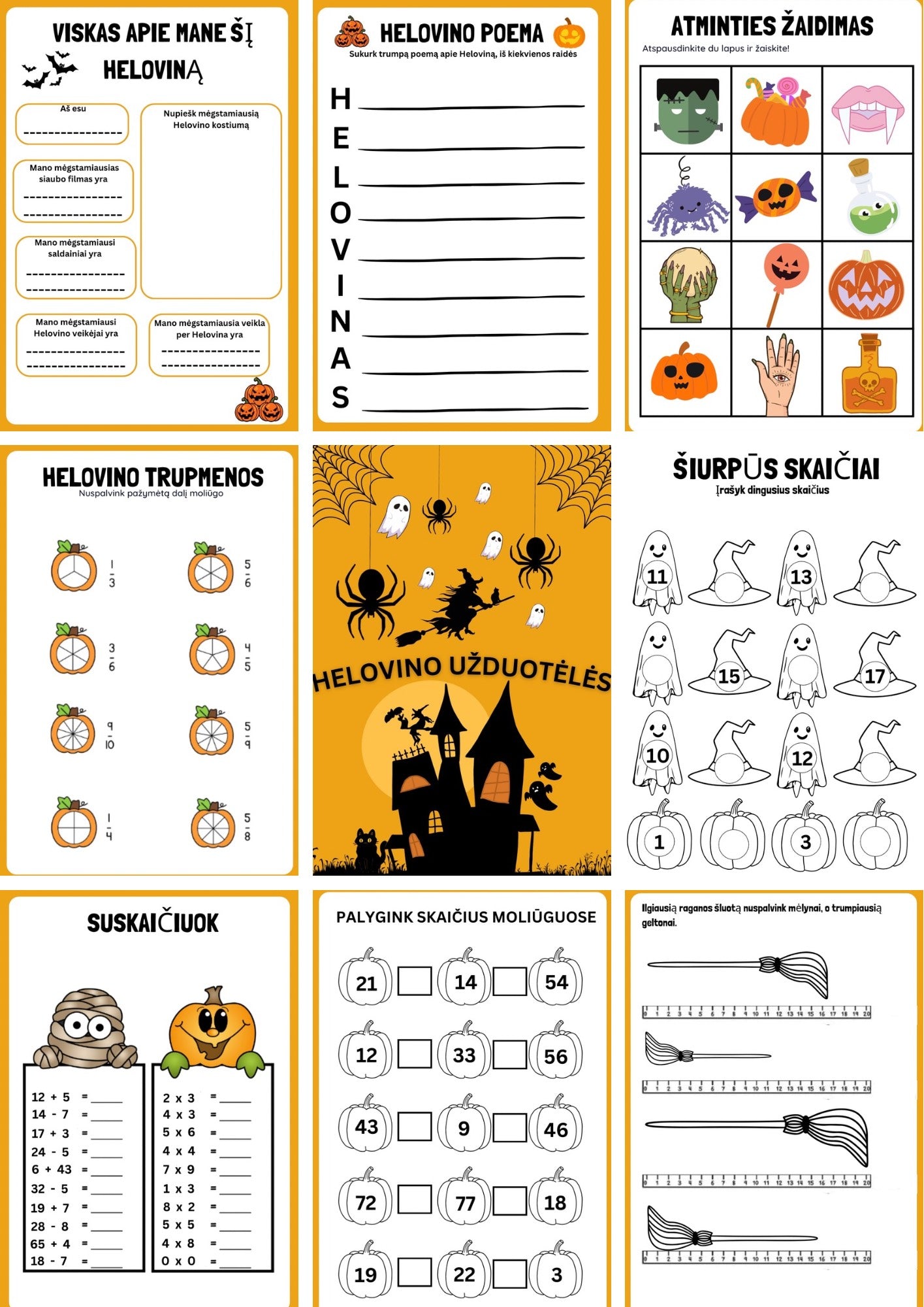 Helovino užduotėlės pradinukams