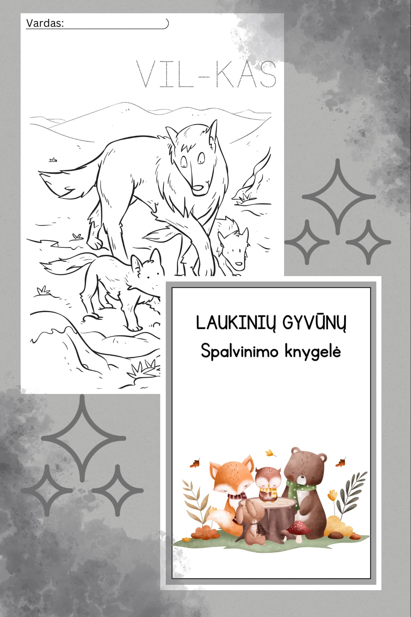 Spalvinimo knygelė ,,laukiniai gyvūnai"