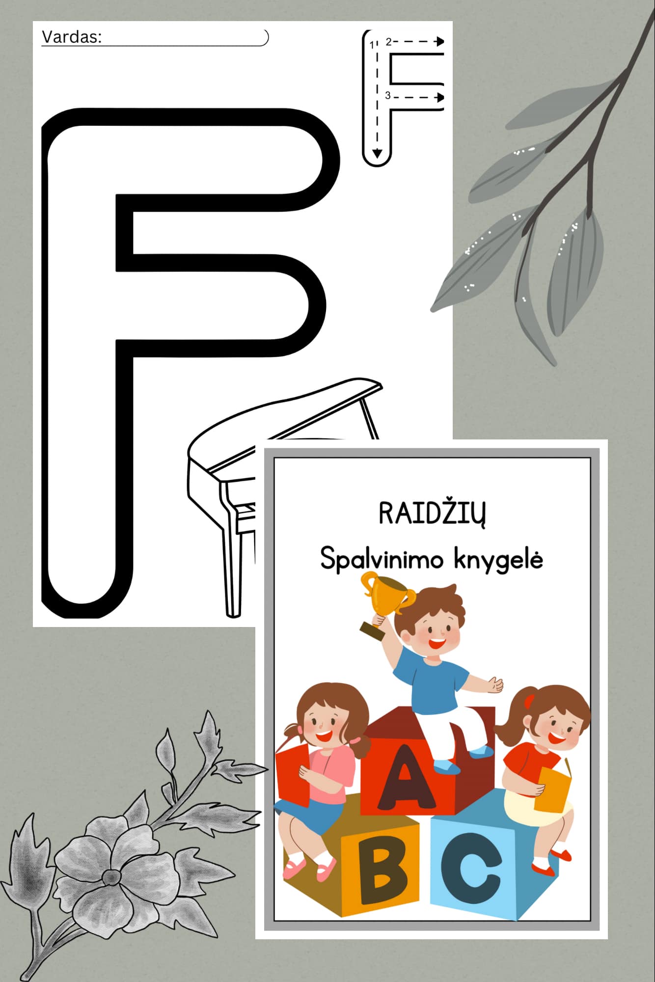 Raidžių spalvinimo knygelė