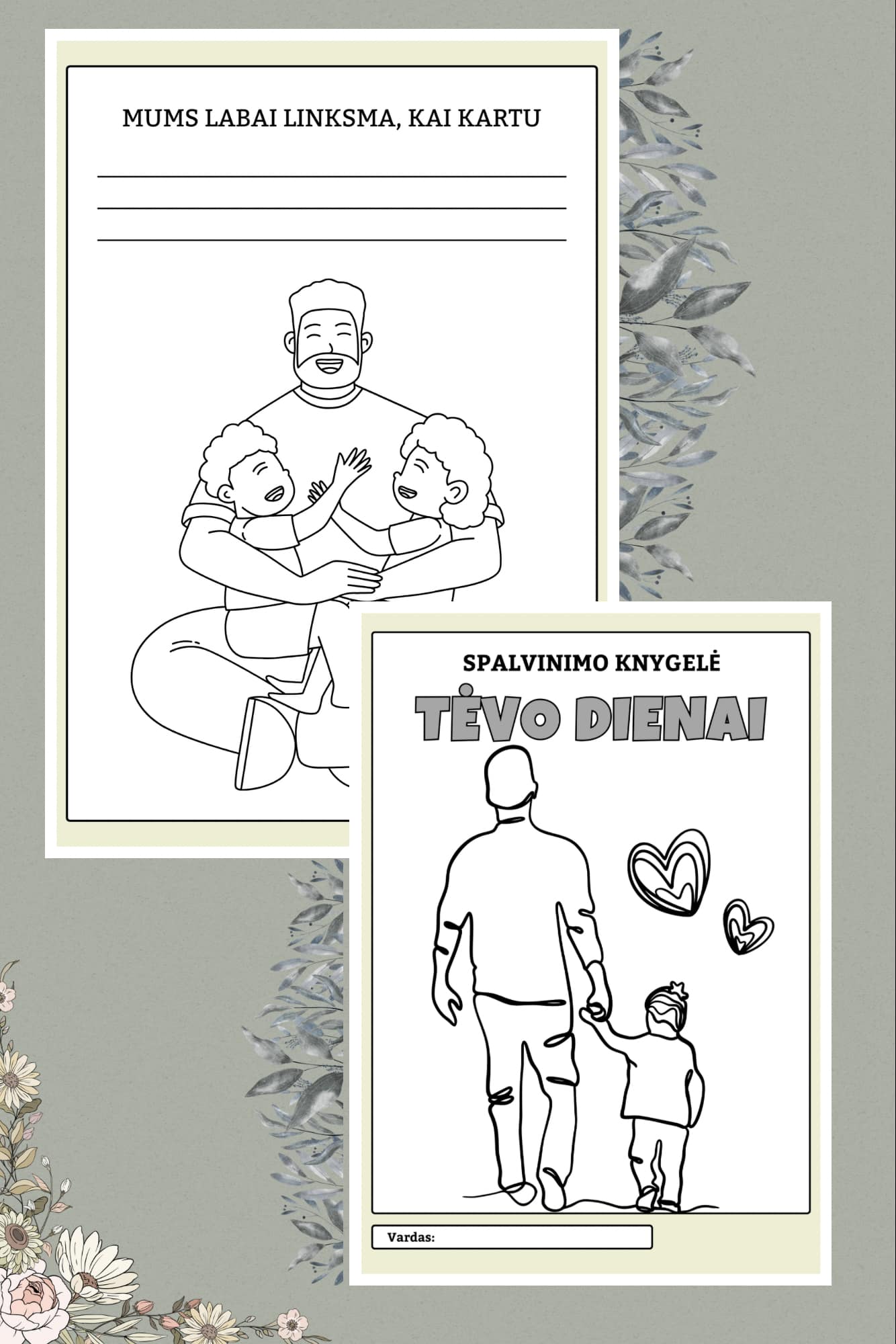 Spalvinimo knygelė tėvo dienai