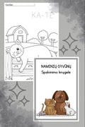 Naminių gyvūnų spalvinimo knygelė